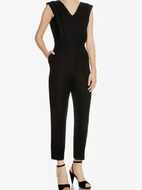 J. Crew Black V-Neck Sleeveless Jumpsuit